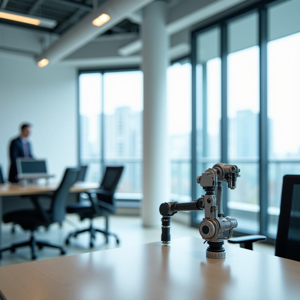 Modern workspace at Stellar Robotics Shinjuku headquarters